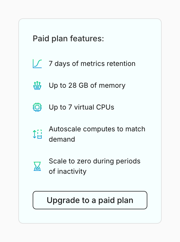 Neon
				upgrade your plan ui component