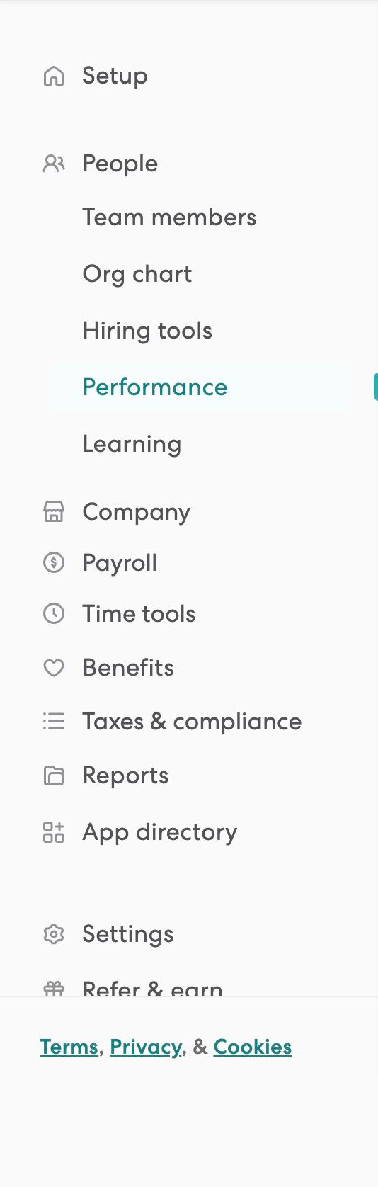 Gusto
				vertical navigation ui component