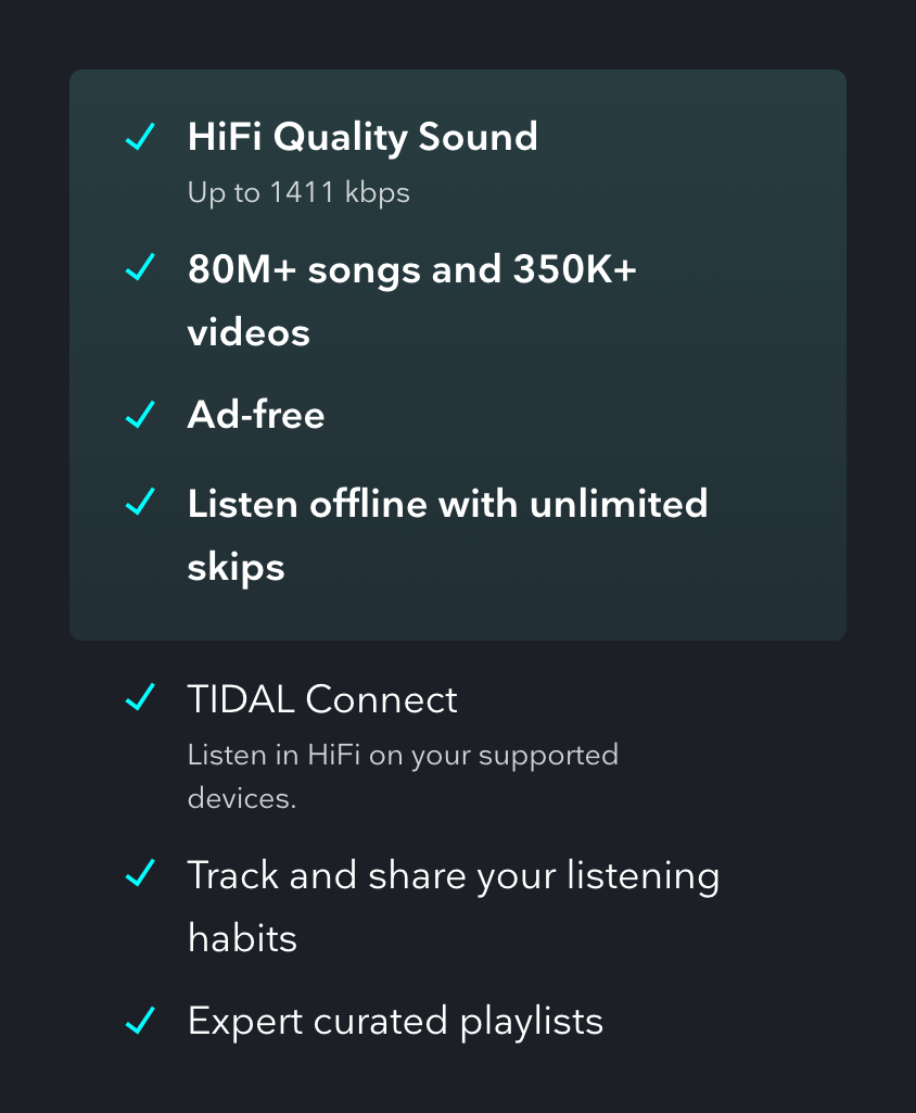 Tidal
				benefit list ui component