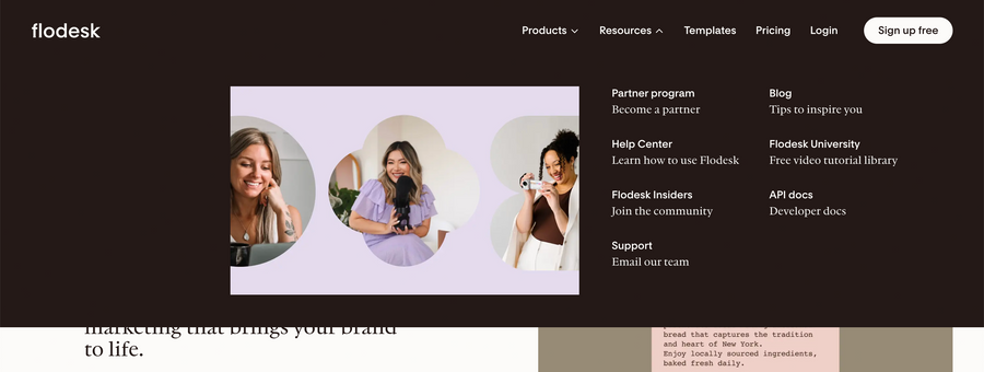 Flodesk
				flyout menu ui component