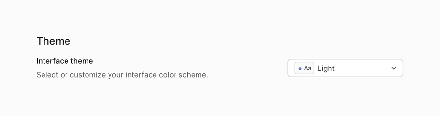 Linear
				theme settings ui component