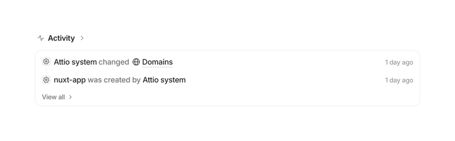Attio
				timeline & history ui component
