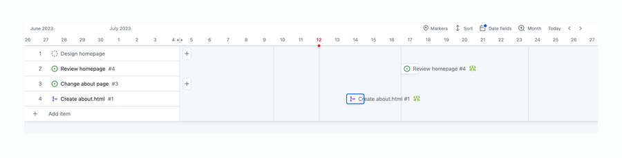 Github
				timeline & history ui component
