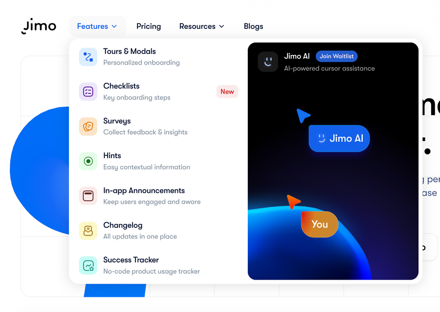 Jimo
				flyout menu ui component