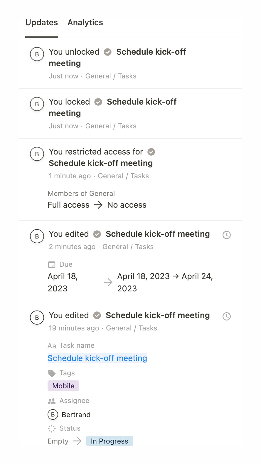 Notion
				timeline & history ui component