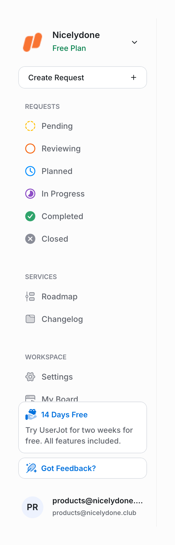 UserJot
				vertical navigation ui component