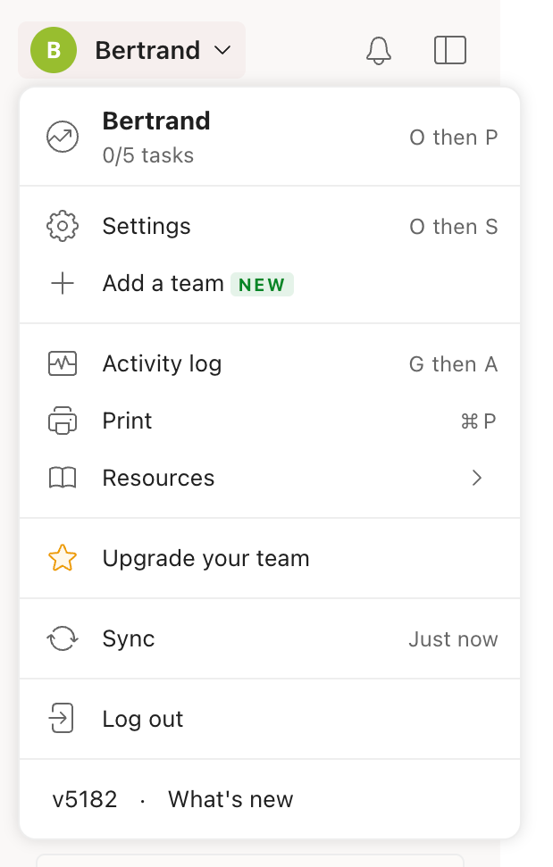 Todoist
				vertical navigation ui component