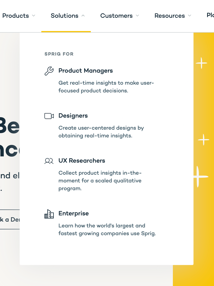 Sprig
				dropdown menu ui component