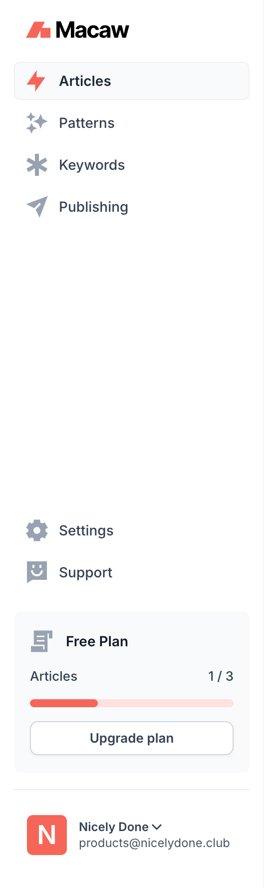 Macaw
				vertical navigation ui component