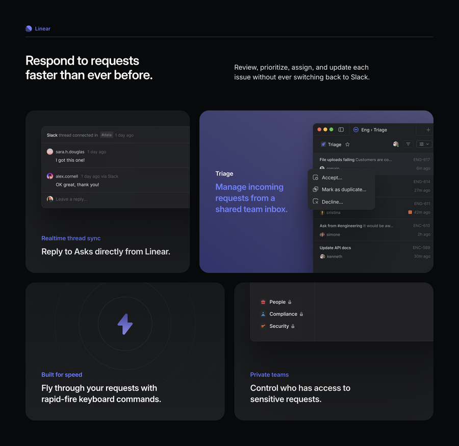 Linear
				bento box ui component