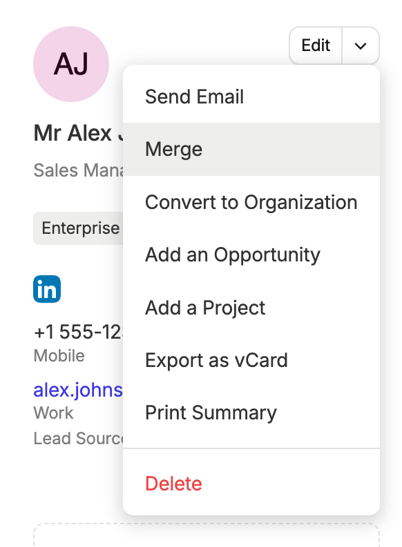 Capsule
			menu data management email ui component
