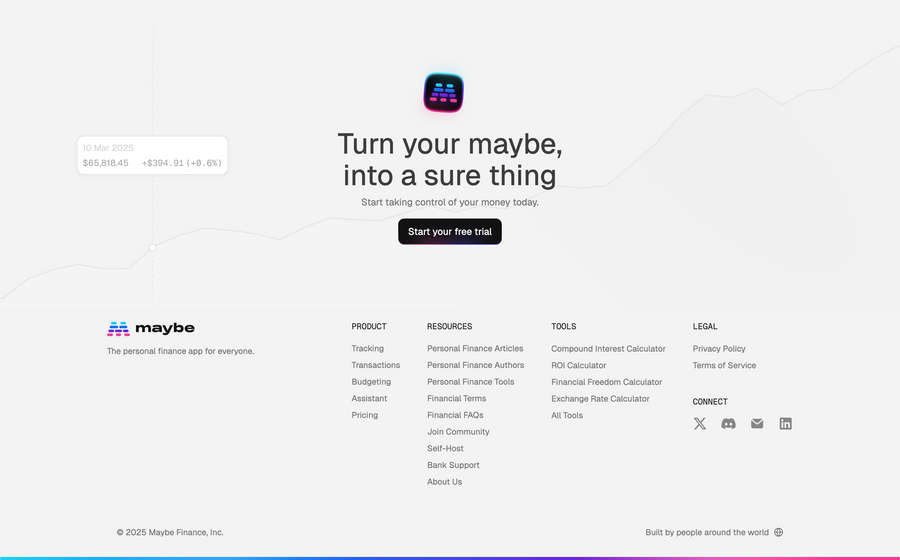 Maybe Finance
				footer ui component