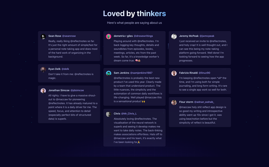 Reflect
				social proof ui component