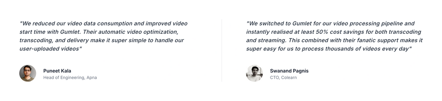 Gumlet
				testimonial ui component
