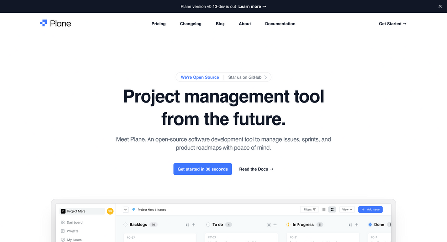 Plane
				hero section ui component