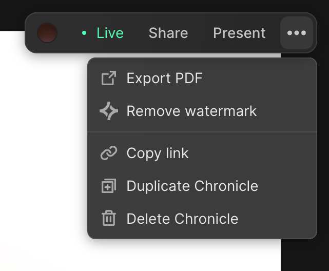Chronicle
				dropdown menu ui component