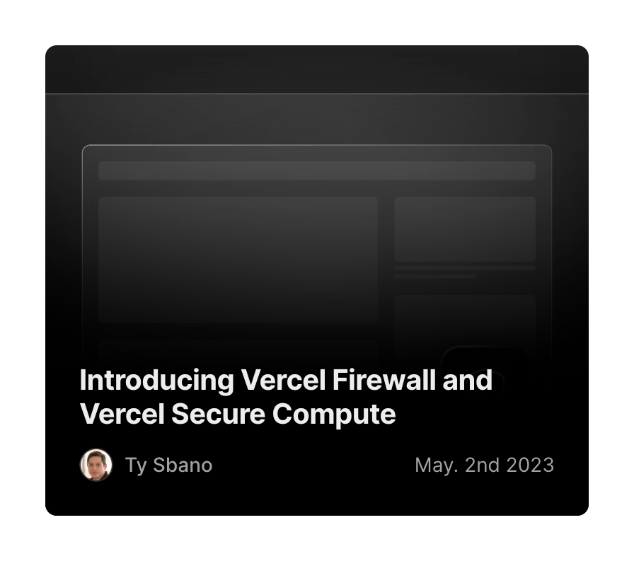 Vercel
				card ui component
