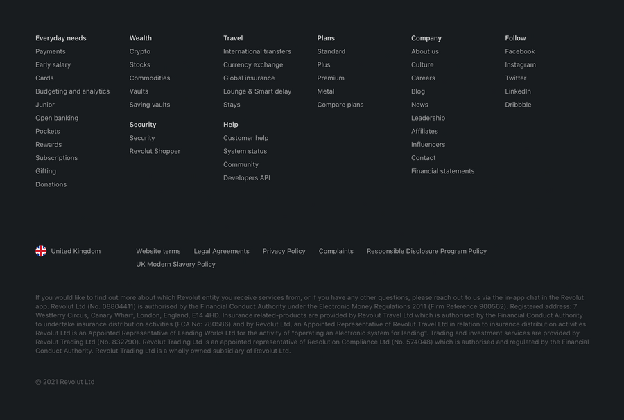 Revolut
				footer ui component