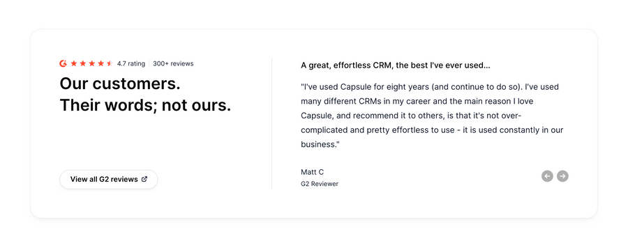 Capsule
				testimonial ui component