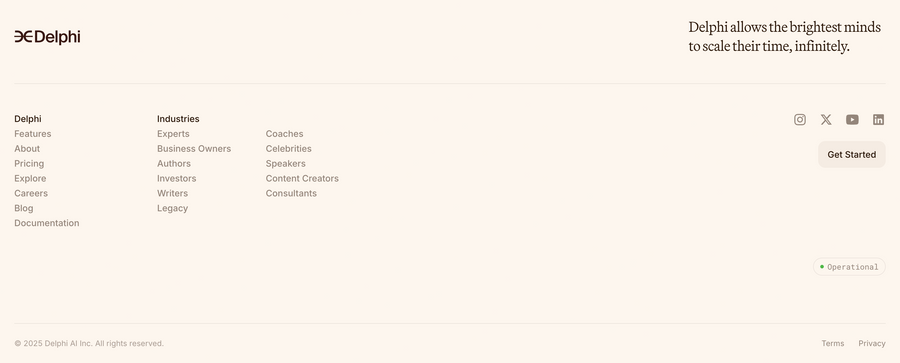 Delphi
				footer ui component