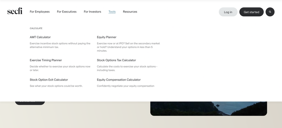 Secfi
				flyout menu ui component