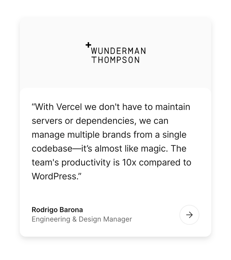 Vercel
				testimonial ui component