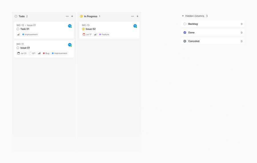 Linear
				vertical list ui component