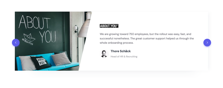 Leapsome
				testimonial ui component