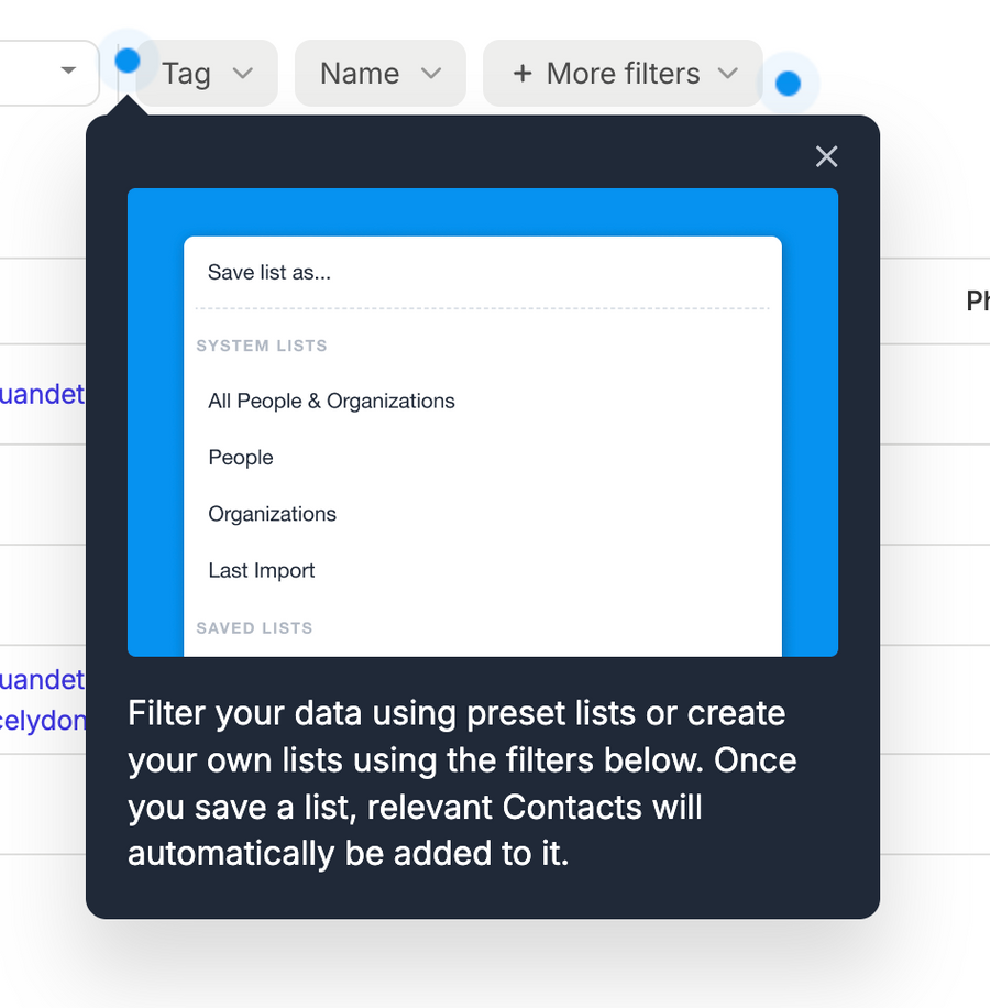Capsule
			data management data filtering list management ui component