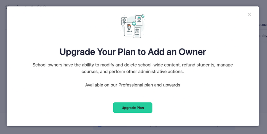 Teachable
				upgrade your plan ui component