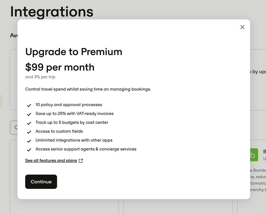 Travelperk
				upgrade your plan ui component