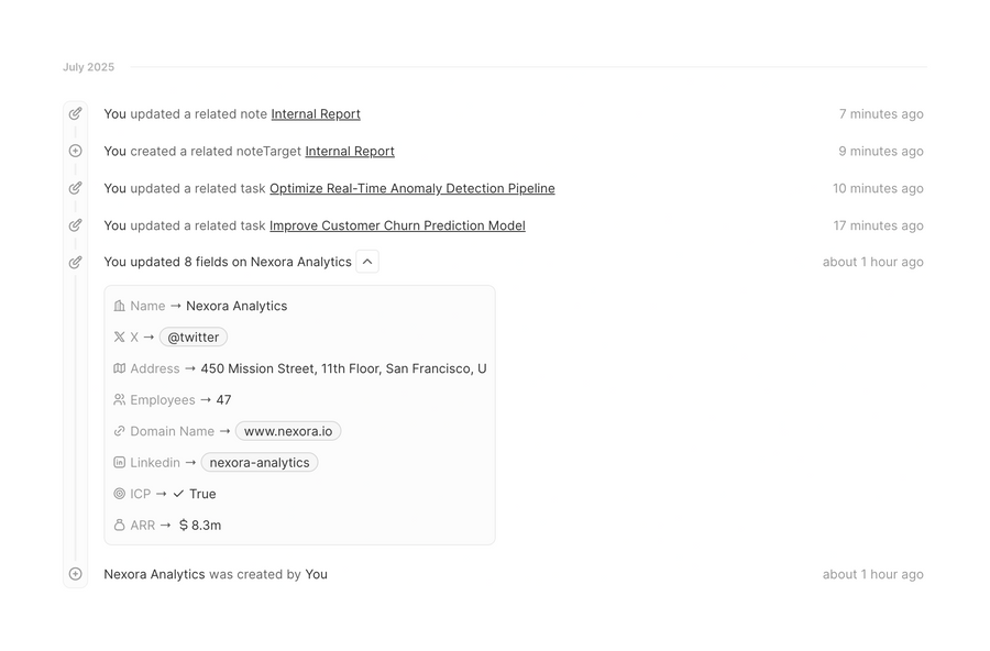 Twenty
				timeline & history ui component