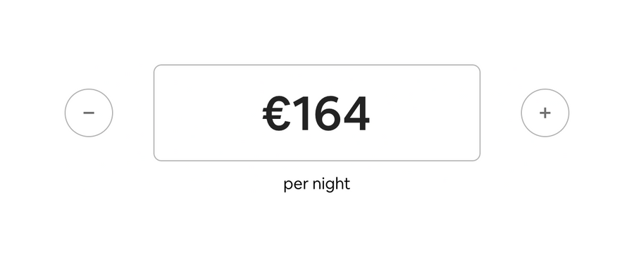 Airbnb
			modern rounded corners price ui component