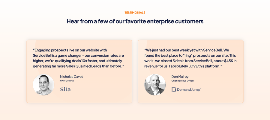 ServiceBell
				testimonial ui component