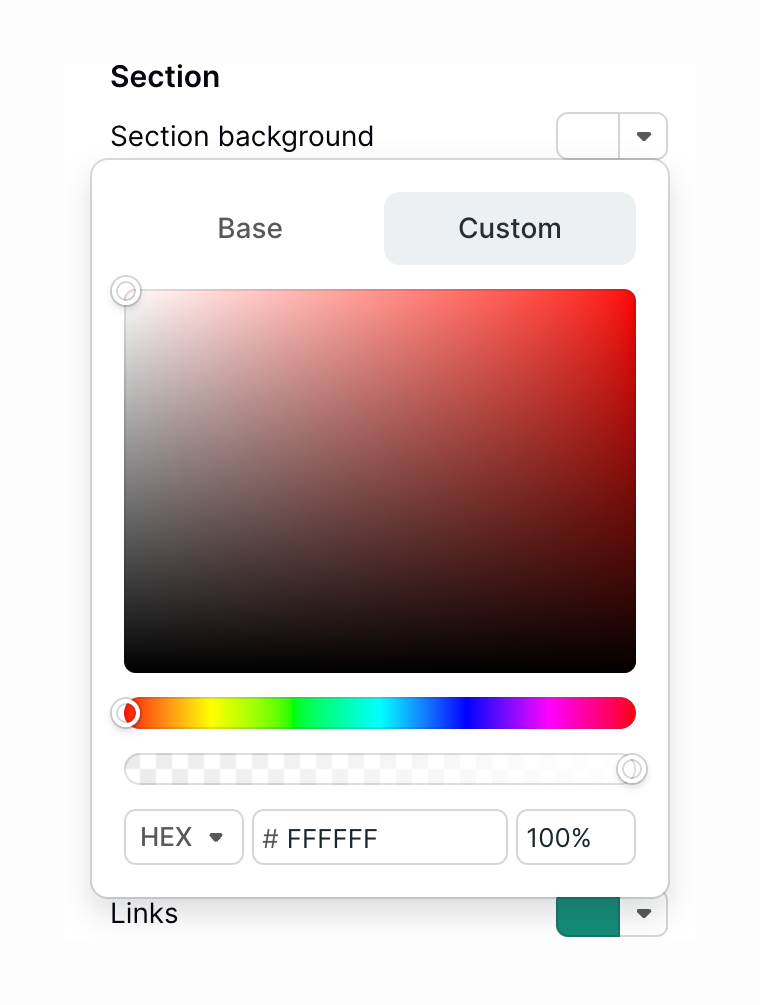 Podia
				color picker ui component