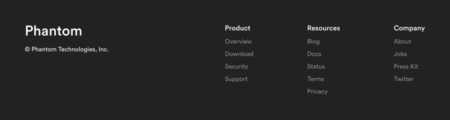 Phantom
				footer ui component