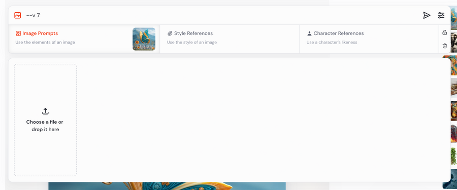 Midjourney
				file upload input ui component