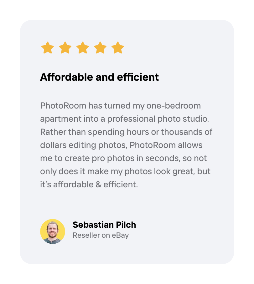 Photoroom
				testimonial ui component