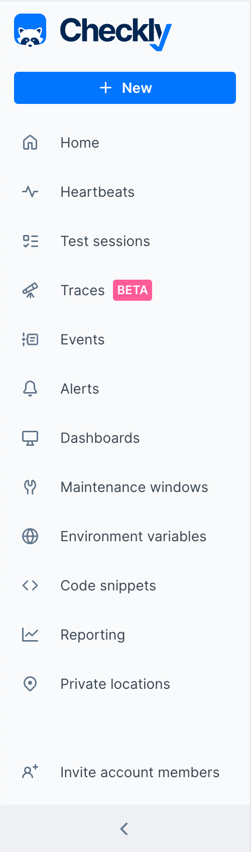 Checkly
				vertical navigation ui component