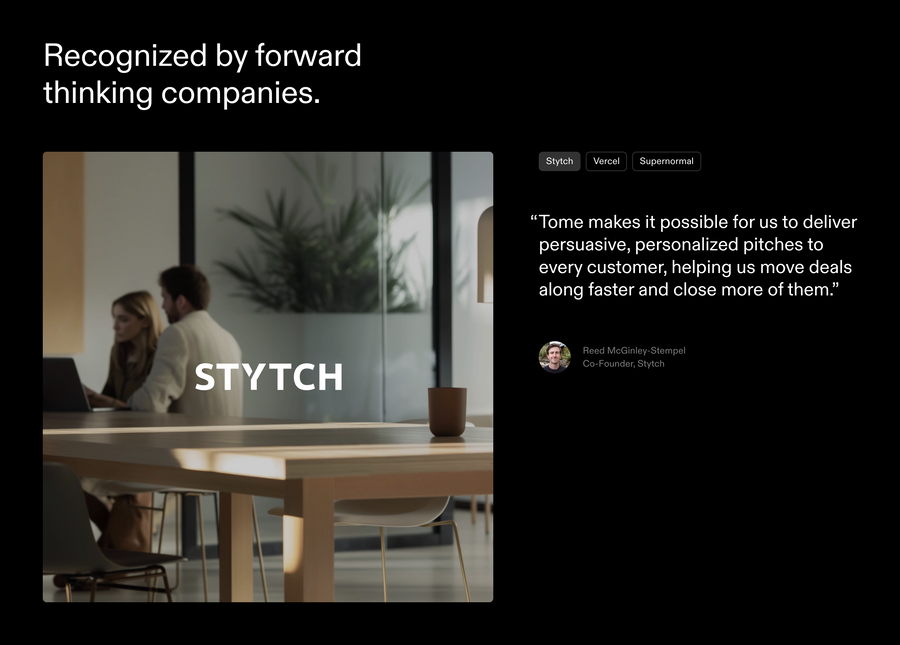 Tome
				testimonial ui component