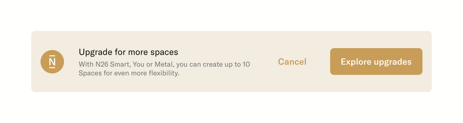 N26
				upgrade your plan ui component