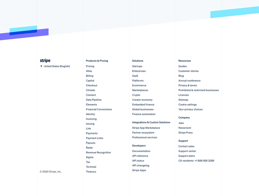 Stripe
				footer ui component