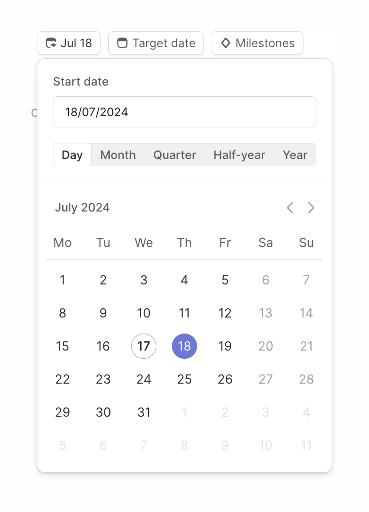 Linear
				datepicker ui component