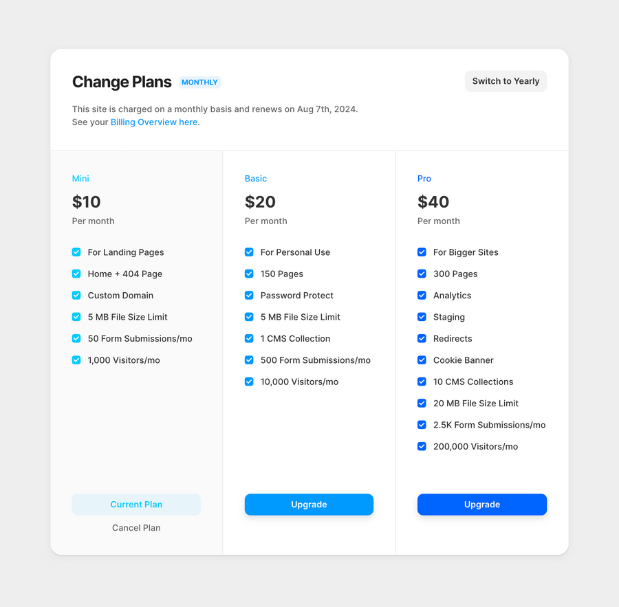 Framer
				pricing section ui component
