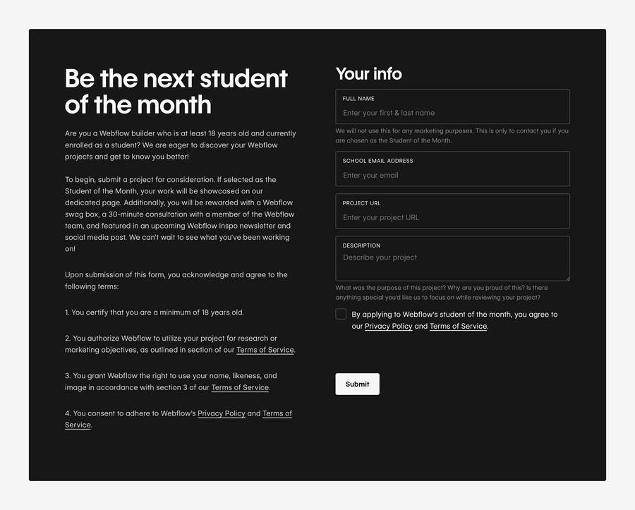 Webflow
				form element ui component