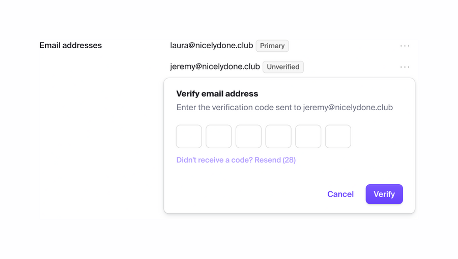Clerk
				input code ui component