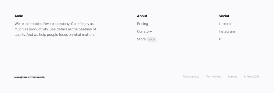 Amie
				footer ui component