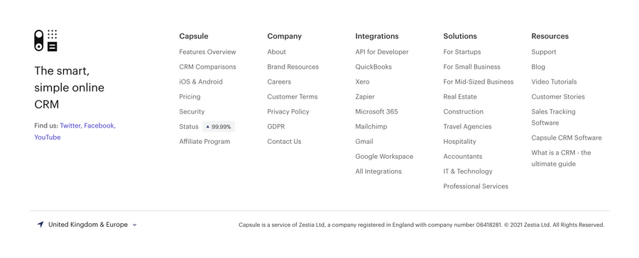 Capsule
				footer ui component
