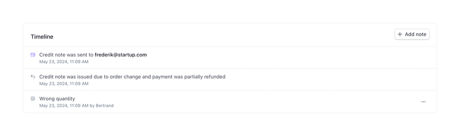 Stripe
				timeline & history ui component