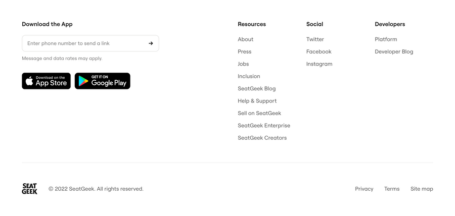 SeatGeek
				footer ui component